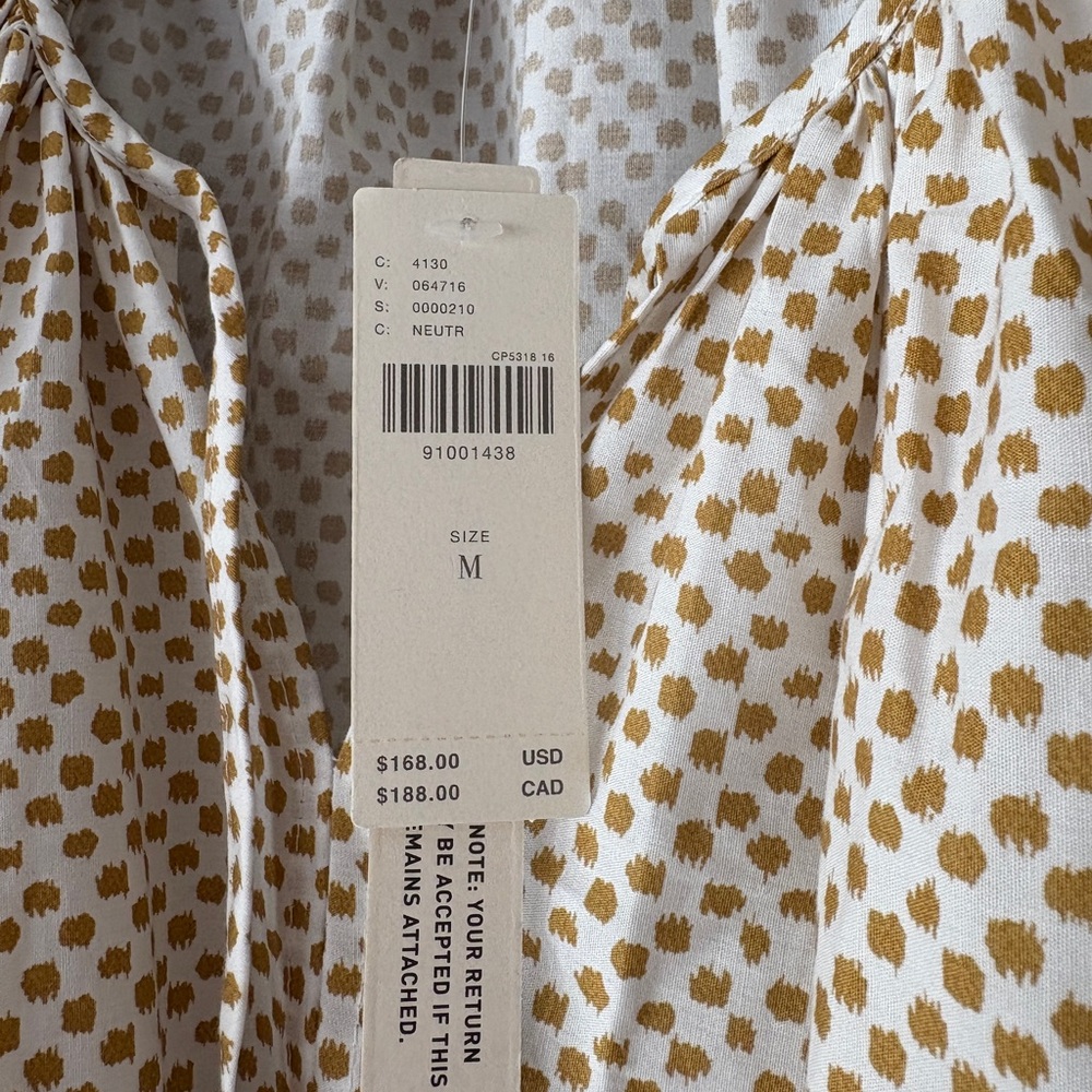 Anthropologie the Somerset: Puff sleeve edition in Neutral Motif NWT size medium - Picture 2 of 7